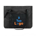 Maxi shopper VINGA Livorno in poliestere riciclato GRS nero - personalizzabile con logo