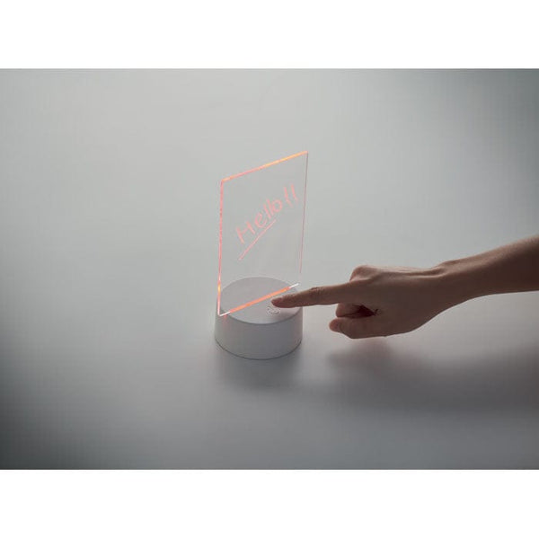 Memoboard a LED illuminato Bianco - personalizzabile con logo