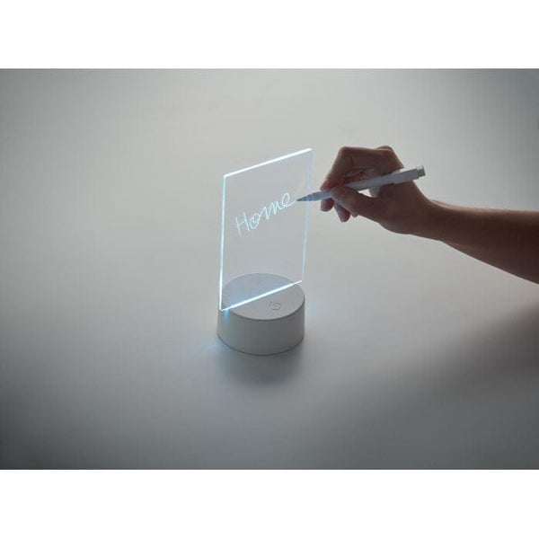 Memoboard a LED illuminato Bianco - personalizzabile con logo