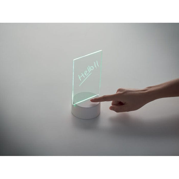 Memoboard a LED illuminato Bianco - personalizzabile con logo