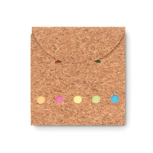 Memopad in sughero 8x5 cm beige - personalizzabile con logo