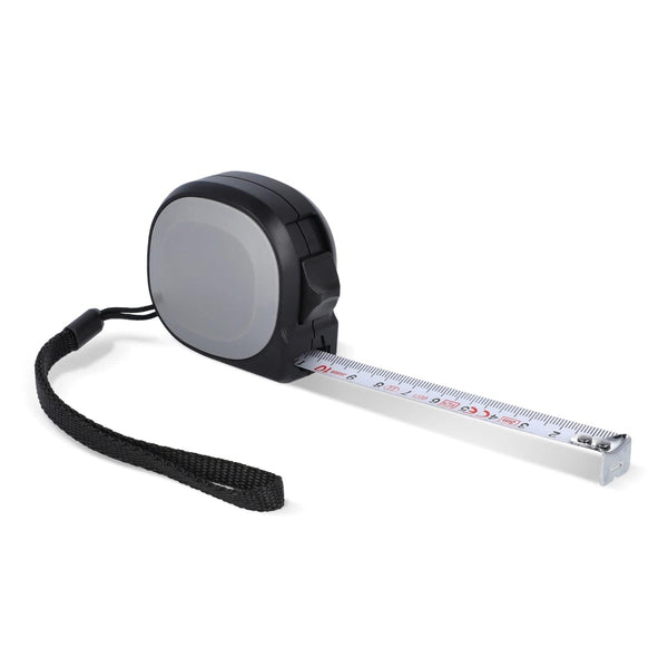 Metro a nastro 5M nero & grigio - personalizzabile con logo
