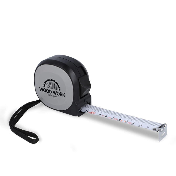 Metro a nastro 7,5M nero & grigio - personalizzabile con logo