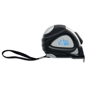 Metro allungabile 3Mt Nero - personalizzabile con logo