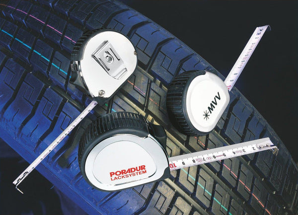 METRO CINQUE CROMATO - Metro a nastro professionale personalzzato 100 pezzi / 1 colore - personalizzabile con logo