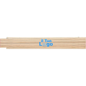 Metro da falegname in legno beige - personalizzabile con logo