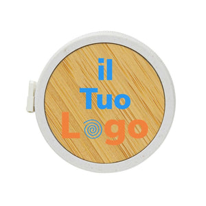 Metro da sarto in plastica riciclata RCS e bambù bianco - personalizzabile con logo