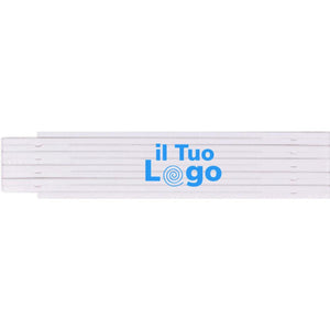 Metro pieghevole 1M bianco - personalizzabile con logo