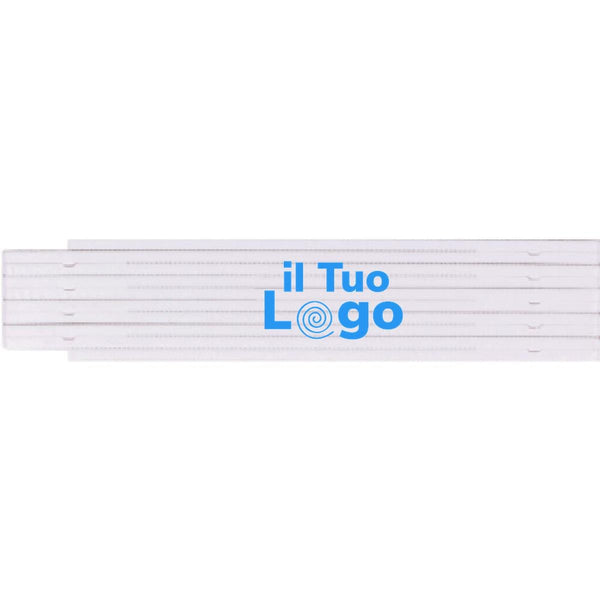 Metro pieghevole 1M bianco - personalizzabile con logo
