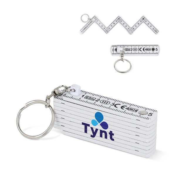 Metro pieghevole calibrato da 0.5m Bianco - personalizzabile con logo