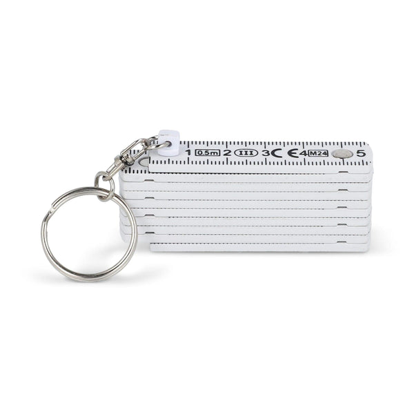 Metro pieghevole calibrato da 0.5m Bianco - personalizzabile con logo