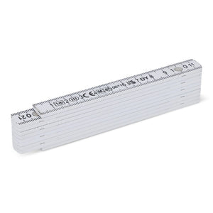 Metro pieghevole calibrato da 1 m Bianco - personalizzabile con logo