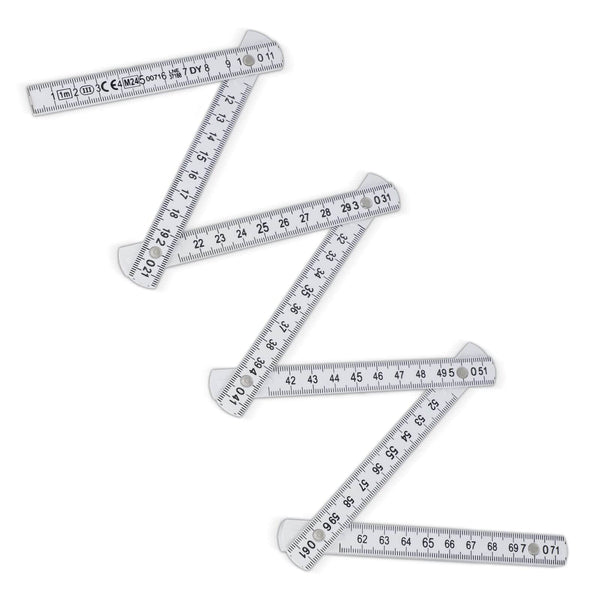 Metro pieghevole calibrato da 1 m Bianco - personalizzabile con logo