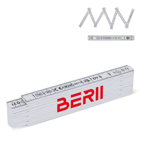 Metro pieghevole calibrato da 1 m Bianco - personalizzabile con logo