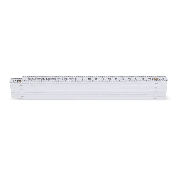 Metro pieghevole calibrato da 2 m Bianco - personalizzabile con logo