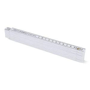 Metro pieghevole calibrato da 2 m Bianco - personalizzabile con logo