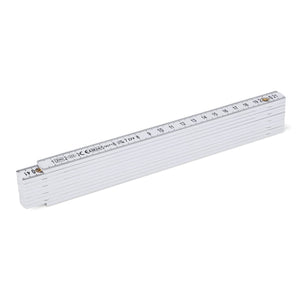 Metro pieghevole calibrato da 2 m Bianco - personalizzabile con logo