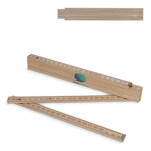 Metro pieghevole in legno 2m premium naturale natural - personalizzabile con logo