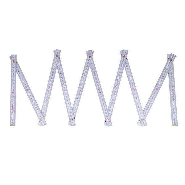 Metro pieghevole in legno 2m premium verniciato Bianco - personalizzabile con logo