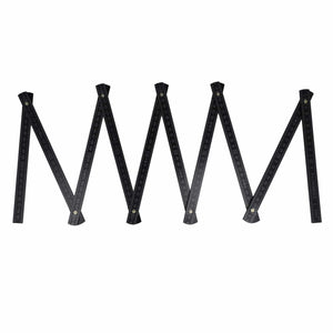 Metro pieghevole in legno 2m premium verniciato Nero - personalizzabile con logo
