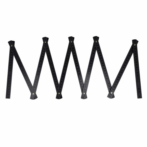 Metro pieghevole in legno 2m premium verniciato Nero - personalizzabile con logo