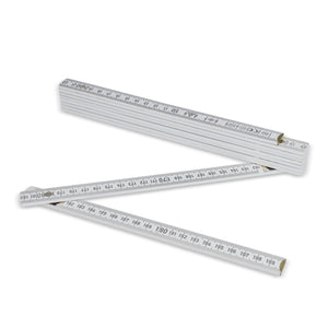 Metro pieghevole in legno 2m UE Bianco - personalizzabile con logo