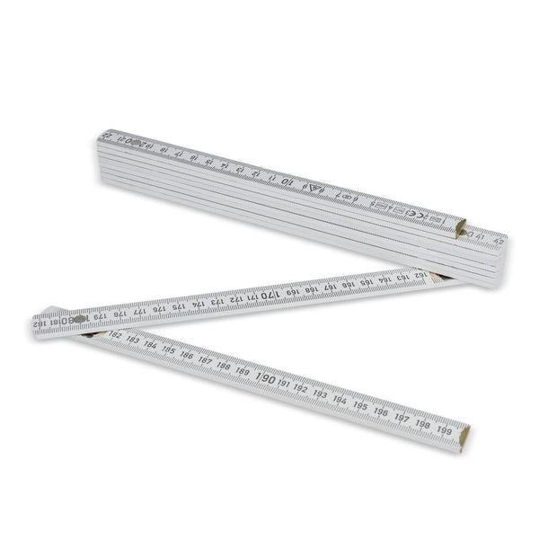 Metro pieghevole in legno 2m UE Bianco - personalizzabile con logo