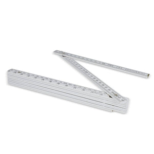 Metro pieghevole in legno 2m UE Bianco - personalizzabile con logo