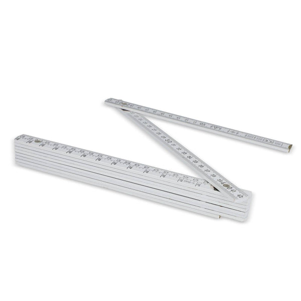 Metro pieghevole in legno 2m UE Bianco - personalizzabile con logo