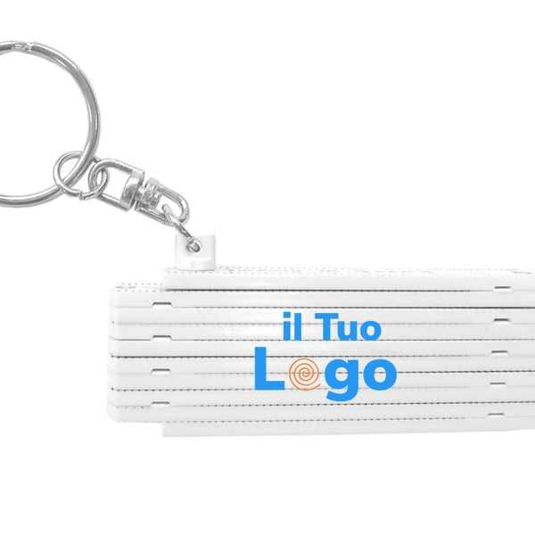 Metro pieghevole mini bianco - personalizzabile con logo