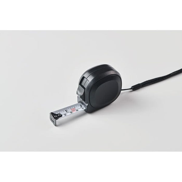 Metro retrattile 5M Nero - personalizzabile con logo