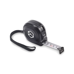 Metro retrattile 5M Nero - personalizzabile con logo