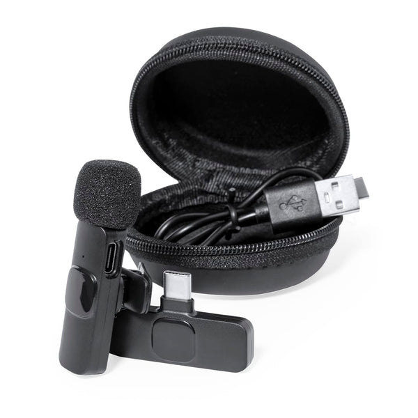 Microfono Spart nero - personalizzabile con logo