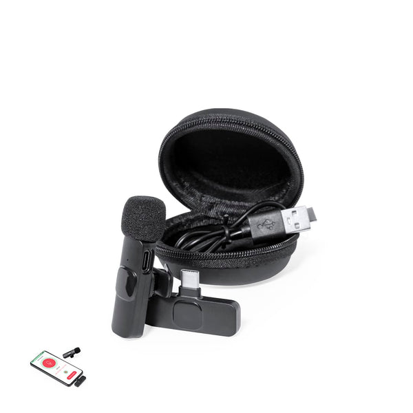 Microfono Spart nero - personalizzabile con logo