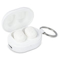 Mini auricolari senza fili formato portachiavi Bianco - personalizzabile con logo