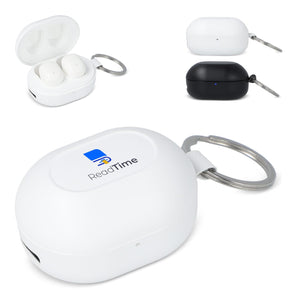Mini auricolari senza fili formato portachiavi - personalizzabile con logo