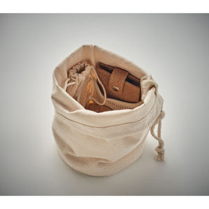 Mini Borsa in cotone biologico beige - personalizzabile con logo