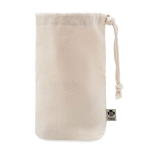 Mini Borsa in cotone biologico beige - personalizzabile con logo