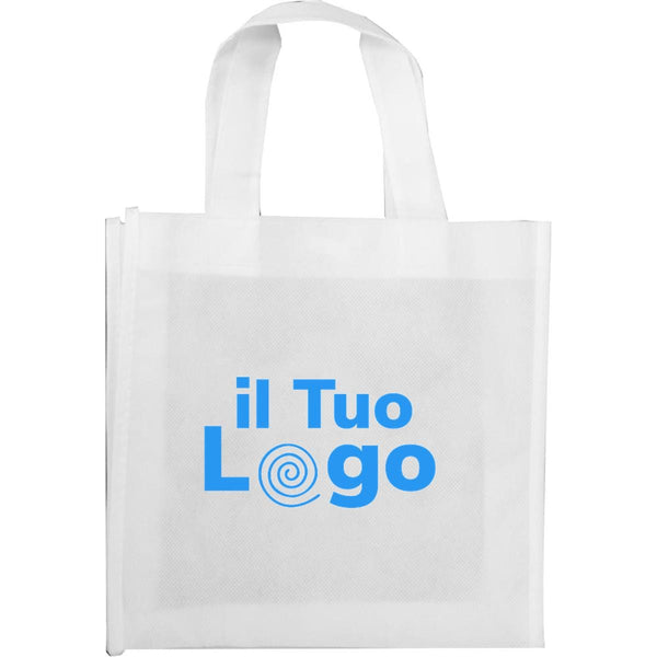 Mini borsa shopper da colorare bianco - personalizzabile con logo