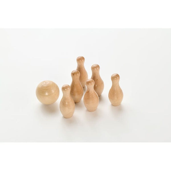 Mini bowling in legno di pino natural - personalizzabile con logo