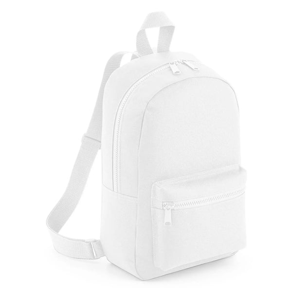 Mini Essential Fashion Backpack bianco - personalizzabile con logo