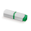 Mini evidenziatore mini Bianco / verde - personalizzabile con logo