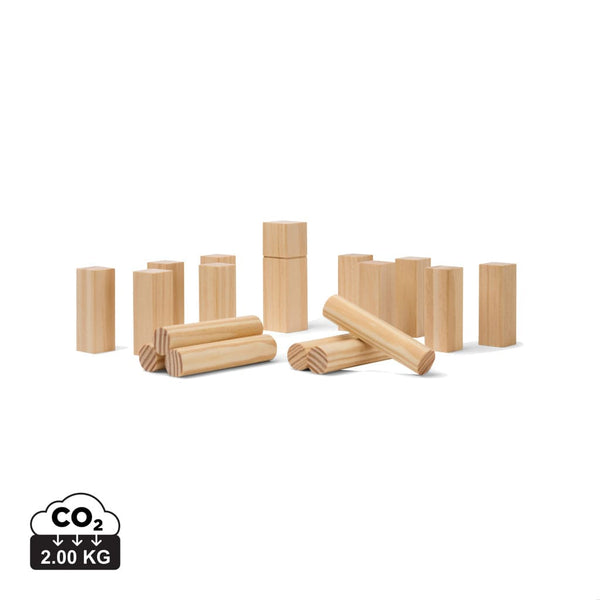 Mini gioco VINGA Kubb marrone - personalizzabile con logo