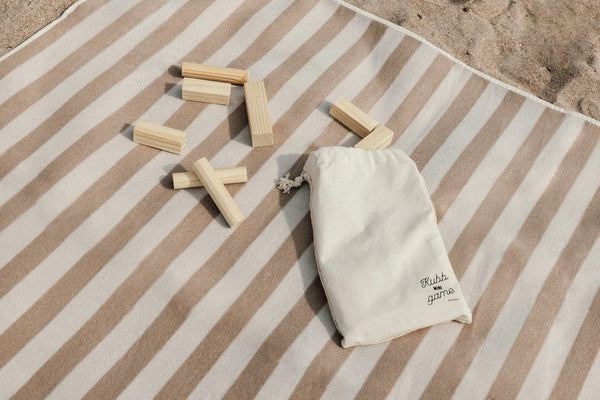 Mini gioco VINGA Kubb marrone - personalizzabile con logo