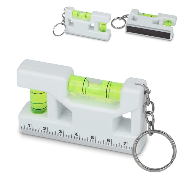 Mini livella portachiavi Bianco - personalizzabile con logo