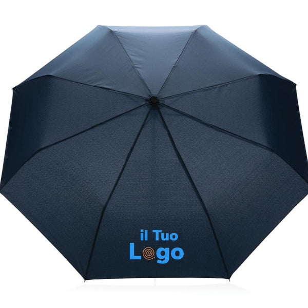 Mini ombrello bambù 20.5" rPET pongee 190T Impact AWARE™ - personalizzabile con logo