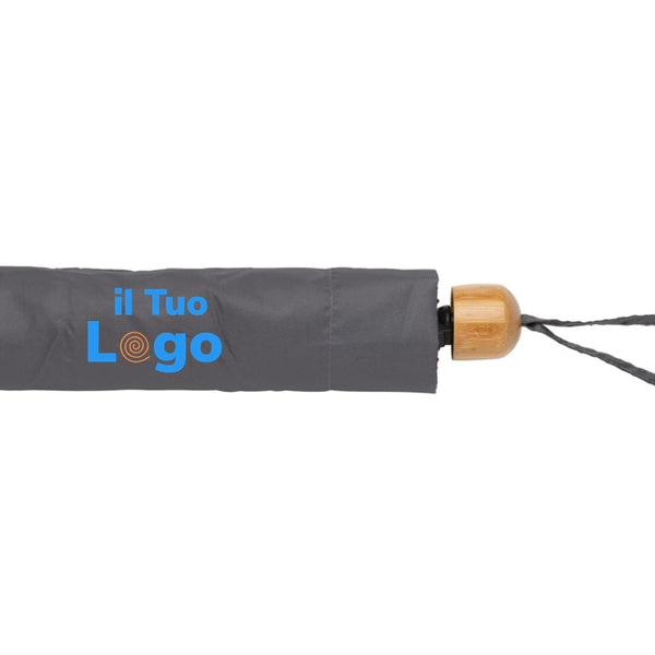 Mini ombrello bambù 20.5" rPET pongee 190T Impact AWARE™ - personalizzabile con logo