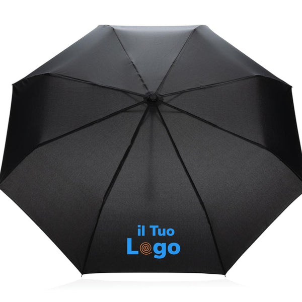 Mini ombrello bambù 20.5" rPET pongee 190T Impact AWARE™ - personalizzabile con logo