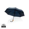 Mini ombrello bambù apri/chiudi 21" rPET 190T Impact AWARE™ blu navy - personalizzabile con logo