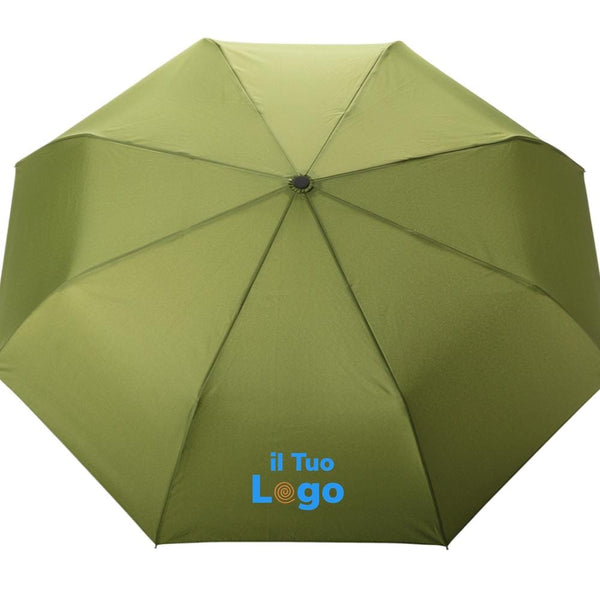 Mini ombrello bambù apri/chiudi 21" rPET 190T Impact AWARE™ - personalizzabile con logo